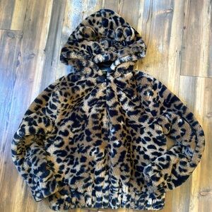 Faux fur full zip coat